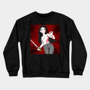 kill lady ecopop with sword fighting Crewneck Sweatshirt